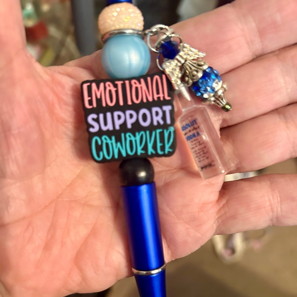Emotional support coworker Hand beaded Pen
